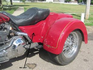 motorcycle trike body with side covers